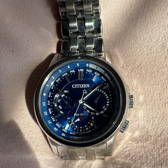 Citizen Eco-Drive Blue Dial Silver Watch
